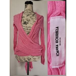 Ioanna Kourbela OS Archetypes Wrap Cardigan Lagenlook Pink Top Cotton Basics